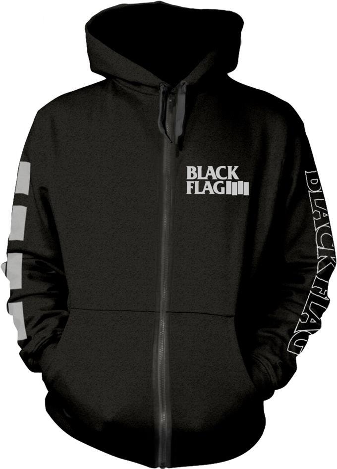 Abbigliamento Black Flag: Logo (Felpa Zip Con Cappuccio Unisex Tg. XL) NUOVO SIGILLATO, EDIZIONE DEL 27/04/2023 SUBITO DISPONIBILE