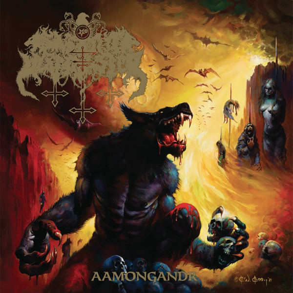 Vinile Satanic Warmaster - Aamongandr (Yellow/Red Swirl Vinyl) NUOVO SIGILLATO, EDIZIONE DEL 05/05/2023 SUBITO DISPONIBILE