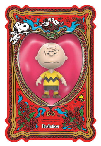 Merchandising Peanuts: Super7 - Reaction Figure - I Hate Valentine's Day Charlie Brown NUOVO SIGILLATO SUBITO DISPONIBILE