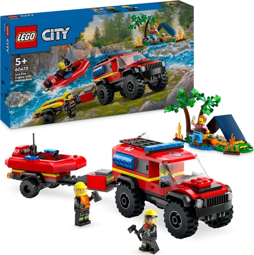 Merchandising Lego: 60412 - City Fire - Fuoristrada Antincendio E Gommone Di Salvataggio NUOVO SIGILLATO, EDIZIONE DEL 01/01/2024 SUBITO DISPONIBILE