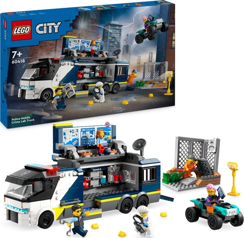 Merchandising Lego: 60418 - City Police - Camion Laboratorio Mobile Della Polizia NUOVO SIGILLATO, EDIZIONE DEL 01/01/2024 SUBITO DISPONIBILE