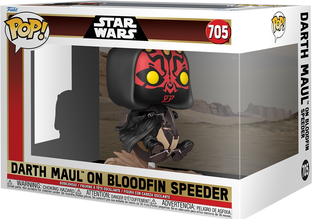 POP Rides Deluxe: Star Wars Episode 1 The Phantom Menace Anniversary - Darth Maul On Bloodfin - Figura in Vinile da Collezione - Idea Regalo - Merchandising Ufficiale - Movies Fans