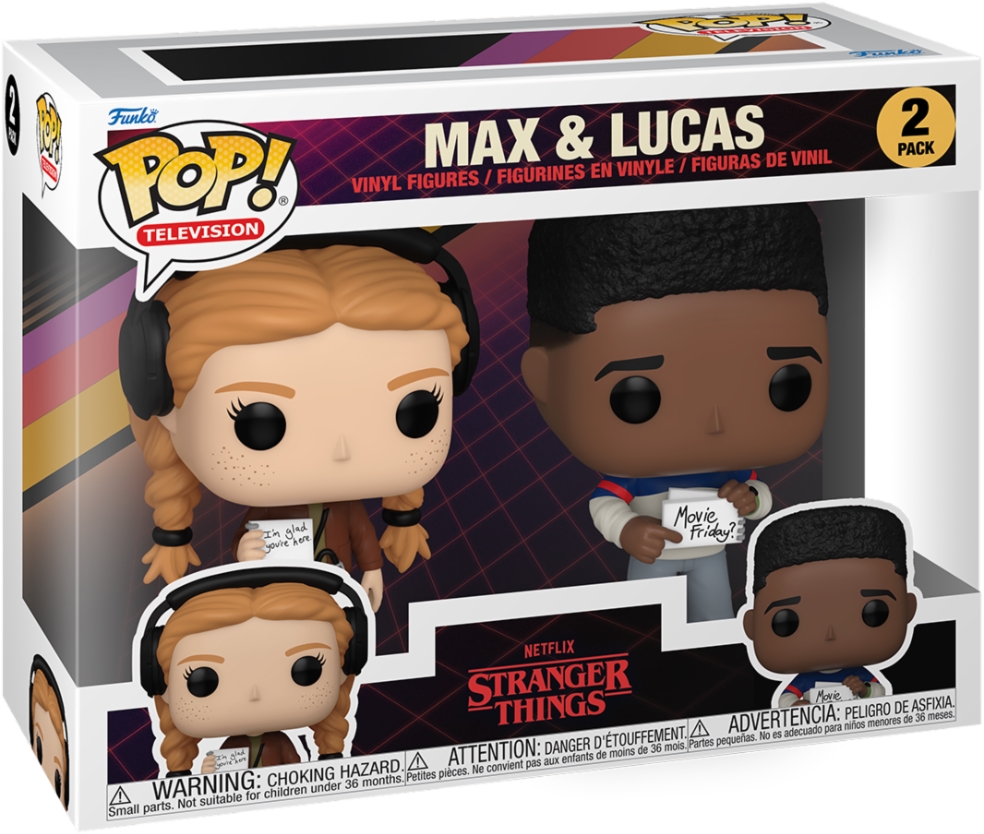 Pop TV: ST - Max Mayfield & Lucas 2PK - Aka Max - Stranger Things - Figura in Vinile da Collezione - Idea Regalo - Merchandising Ufficiale - Giocattoli per Bambini e Adulti - TV Fans