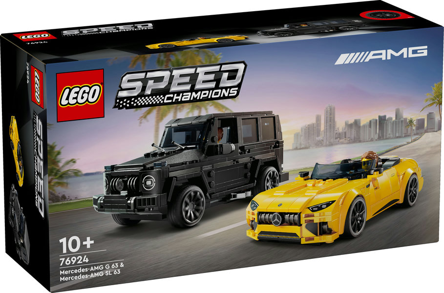 Speed Champions Mercedes-AMG G 63 e SL 63 Macchine Giocattolo da Costruire 2 Modellini di Auto per Bambini e Bambine da 10 Anni con Minifigure di Piloti Regalo di Compleanno 76924