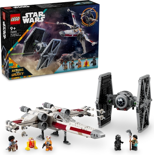 Star Wars Mash-up TIE Fighter e X-Wing Modellini da Costruire e Personalizzare di Astronavi Giocattolo Giochi per Bambini e Bambine da 9 Anni con 4 Minifigure e Droide Idea Regalo 75393