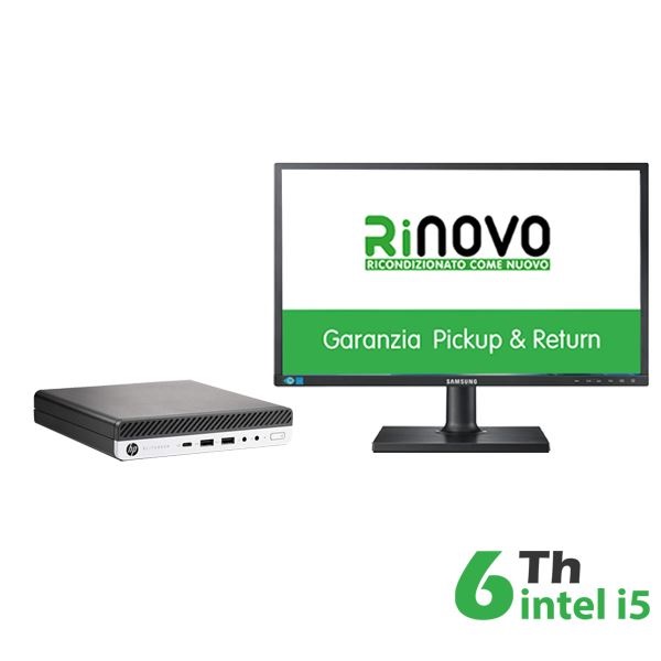 HP-Rinovo BUNDLE PC MINI HP 600-800 G3 INTEL CORE I5-6GEN. + MONITOR SAMSUNG 22" S22C450-(...